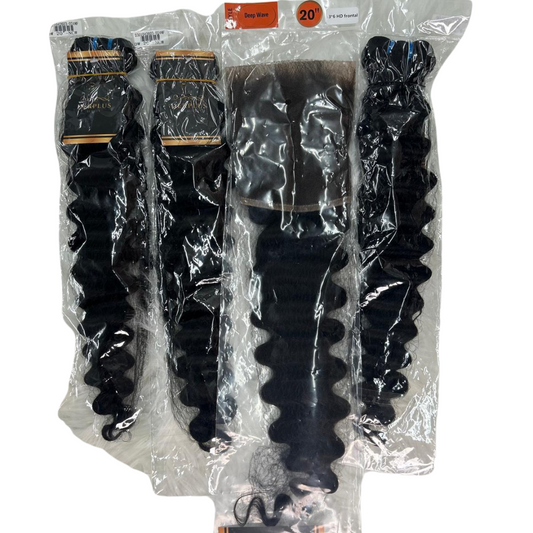 20'' Deep Wave Human Hair Bundles