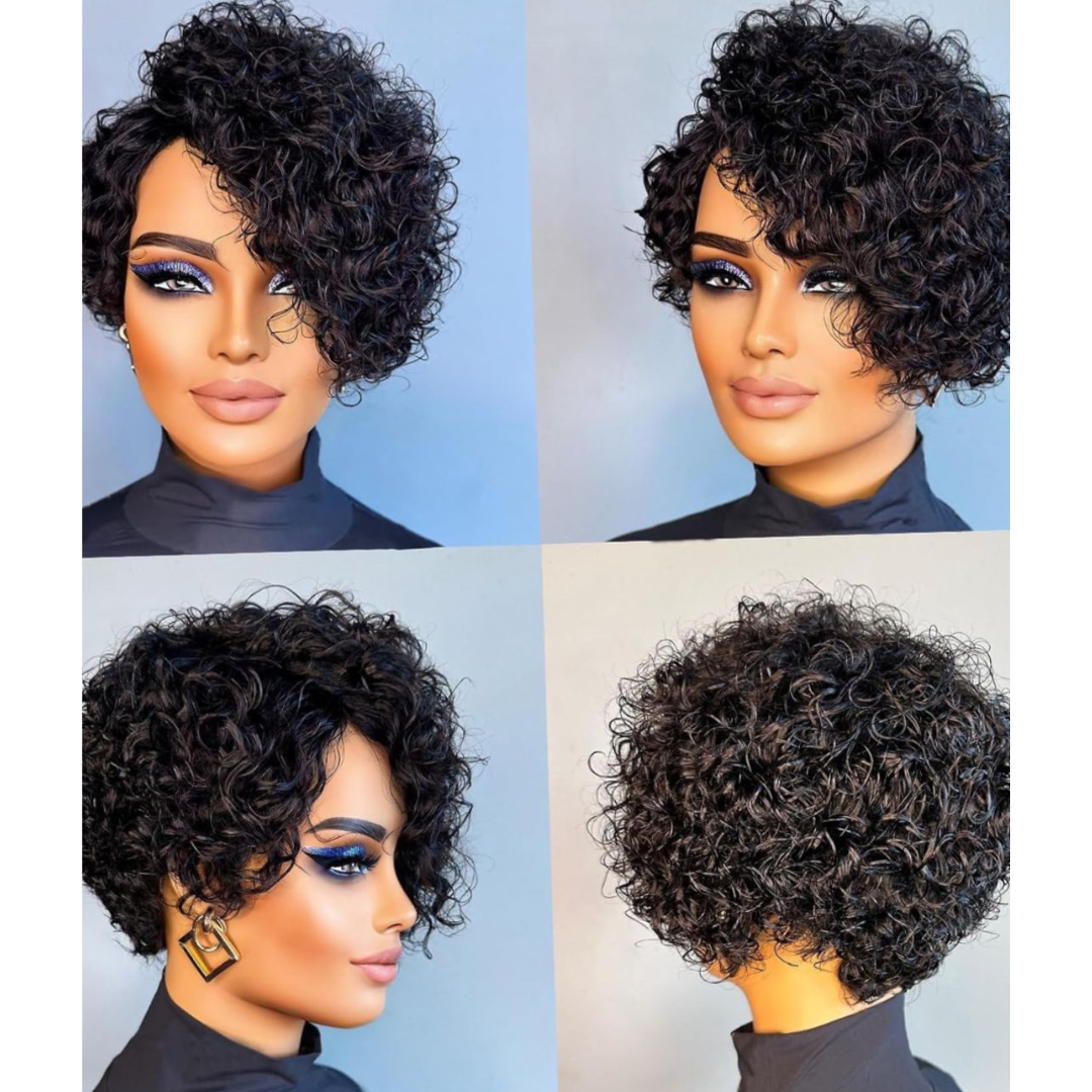 Kinky Curly Real Human Hair Wig