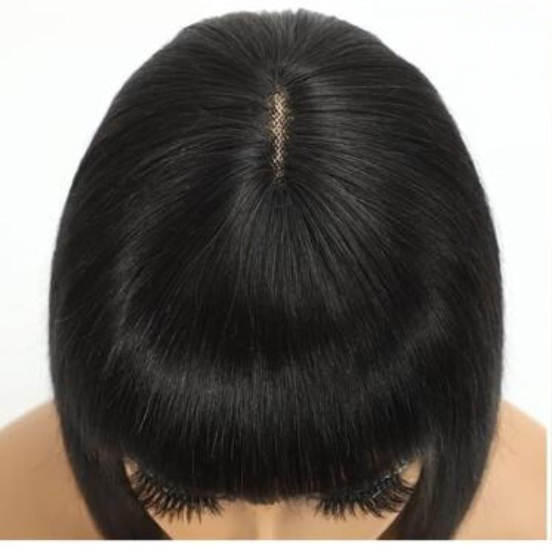 14" Lace Wig With Bang Human Hair