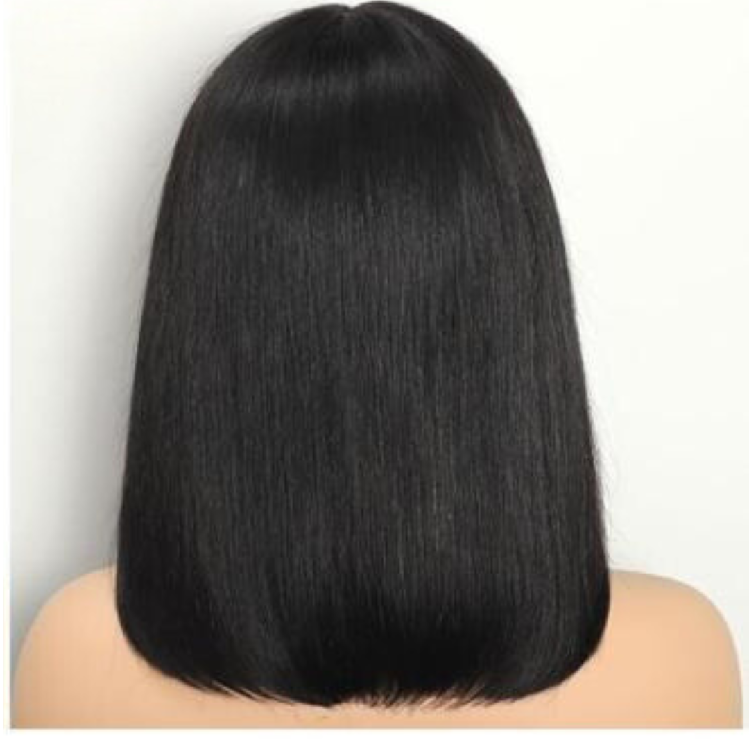 14" Lace Wig With Bang Human Hair