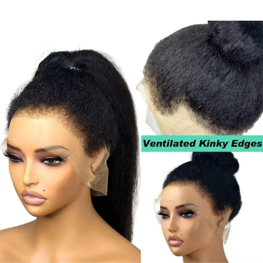 14" 360 Lace Frontal 200 Density Ventilated Kinky edges